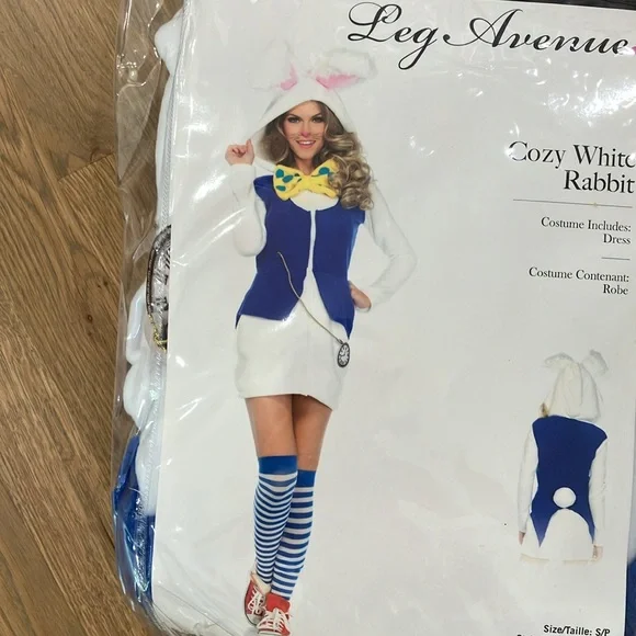 NWT Leg Avenue Women's Cozy White Rabbit Alice And Wonderland Dress Up Costume - Picture 4 of 6